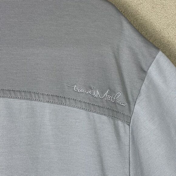 Travis Mathew Polo Shirt Mens Extra Large Gray Golfing Casual Preppy Adult - Picture 10 of 13